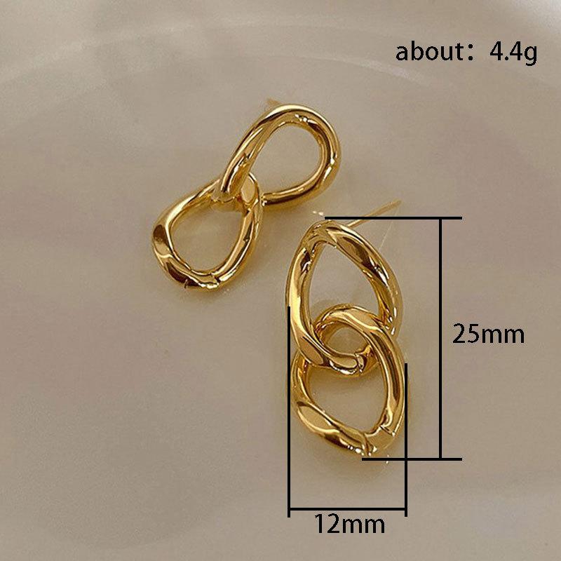 Metal Chain Earrings, Light Luxury Personalized Fashion Mosquito Coil Disc Earrings, Trendy Earrings For Women