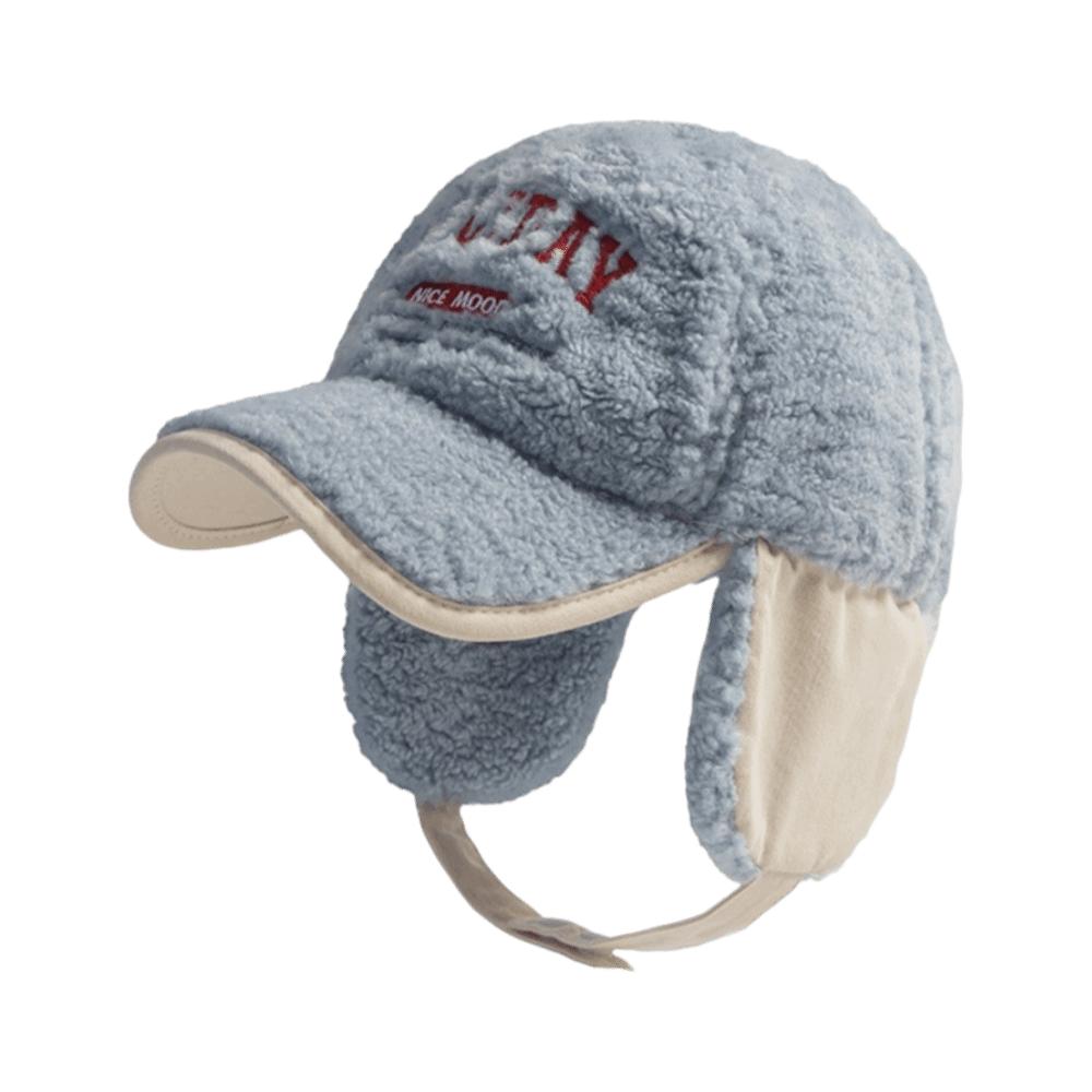 

Casual Windproof Children Winter Hat Thickened Warm Earflaps Hat Velvet Lining Bomber Hat Cold Weather синій