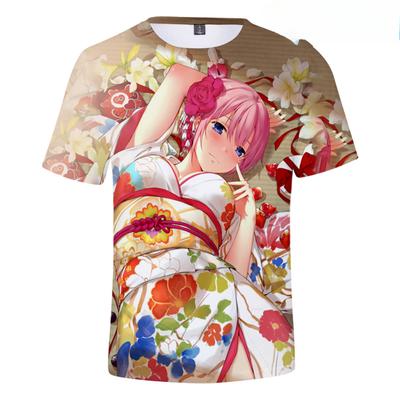 Summer New Men's Casual Short Sleeved Kimono and Beautiful 3D Digital Printed T-shirt