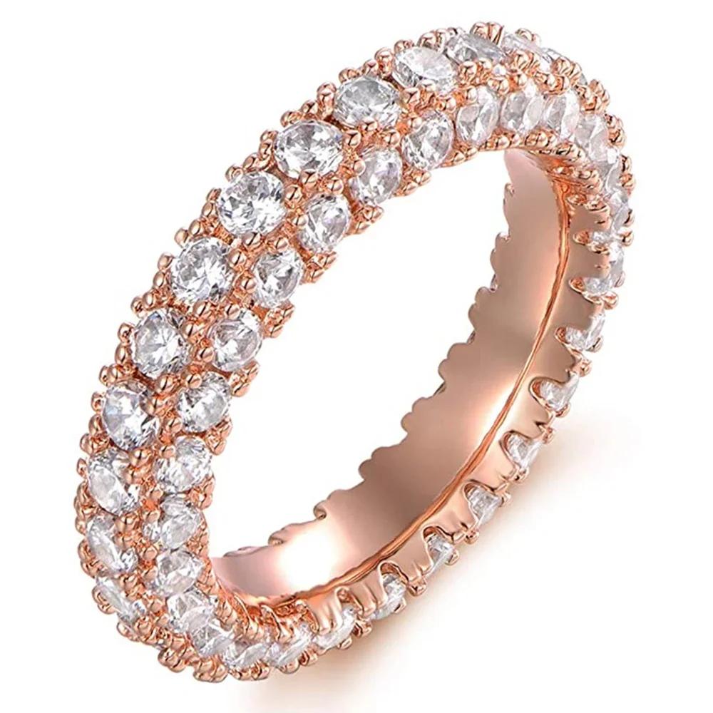 

2026 New Luxury Promise Wedding Ring for Women Micro Paved Cubic Zirconia Simple Versatile Engagement Proposal Party Zircon 6
