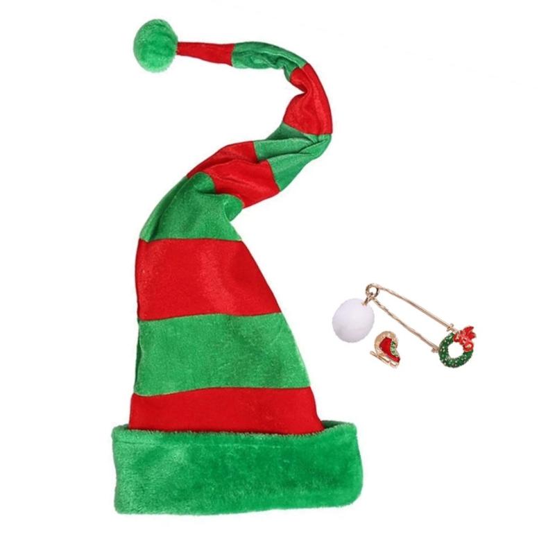

Hilarious Extra Long Santa Hat Soft Fabric For Christmas Costumes Parties зелёный