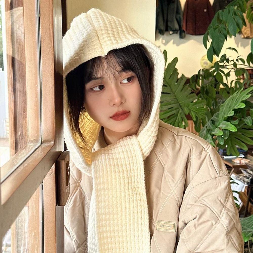 Warm Winter Balaclava Caps Thicken Hooded Caps High Quality Neck Face Scarf Bib  Women
