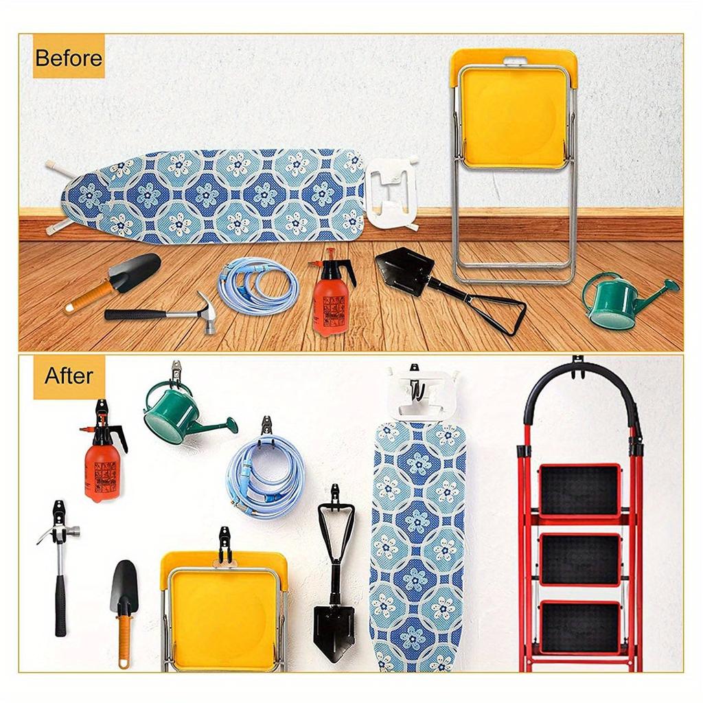 1PC Garage Storage Utility Hooks, Garage Garden Tool Organizer, Hanging Utility Wall Mount Hooks, Heavy Duty Tool Storage Organizer