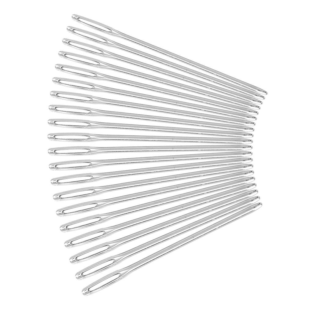 Knitting Needles, 20pcs Silver Large Round Eye Knitter Needles for Sewing Needles, Machine Factory, Easy to Use, Practical L25 204y Embroidery 52mm Le