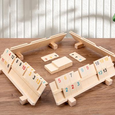 Rummy Cube Game with 106 Tiles 4 Playing Rack Travel Size Rummy Game for Family Adults Kids Board Games Enduring