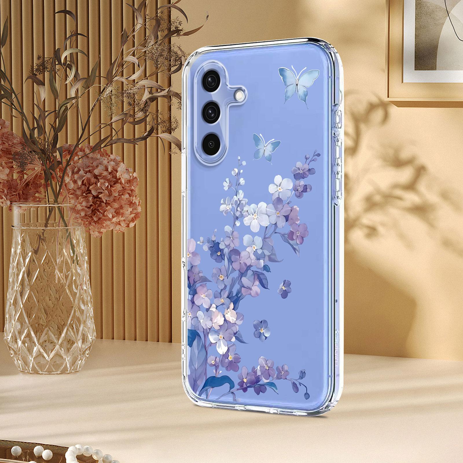 

Flower Phone Case on For Samsung Galaxy S25 S24 S23 Ultra Plus FE S25 Edge High Transparency Flower Pattern Clear Soft TPU Cover Galaxy S25