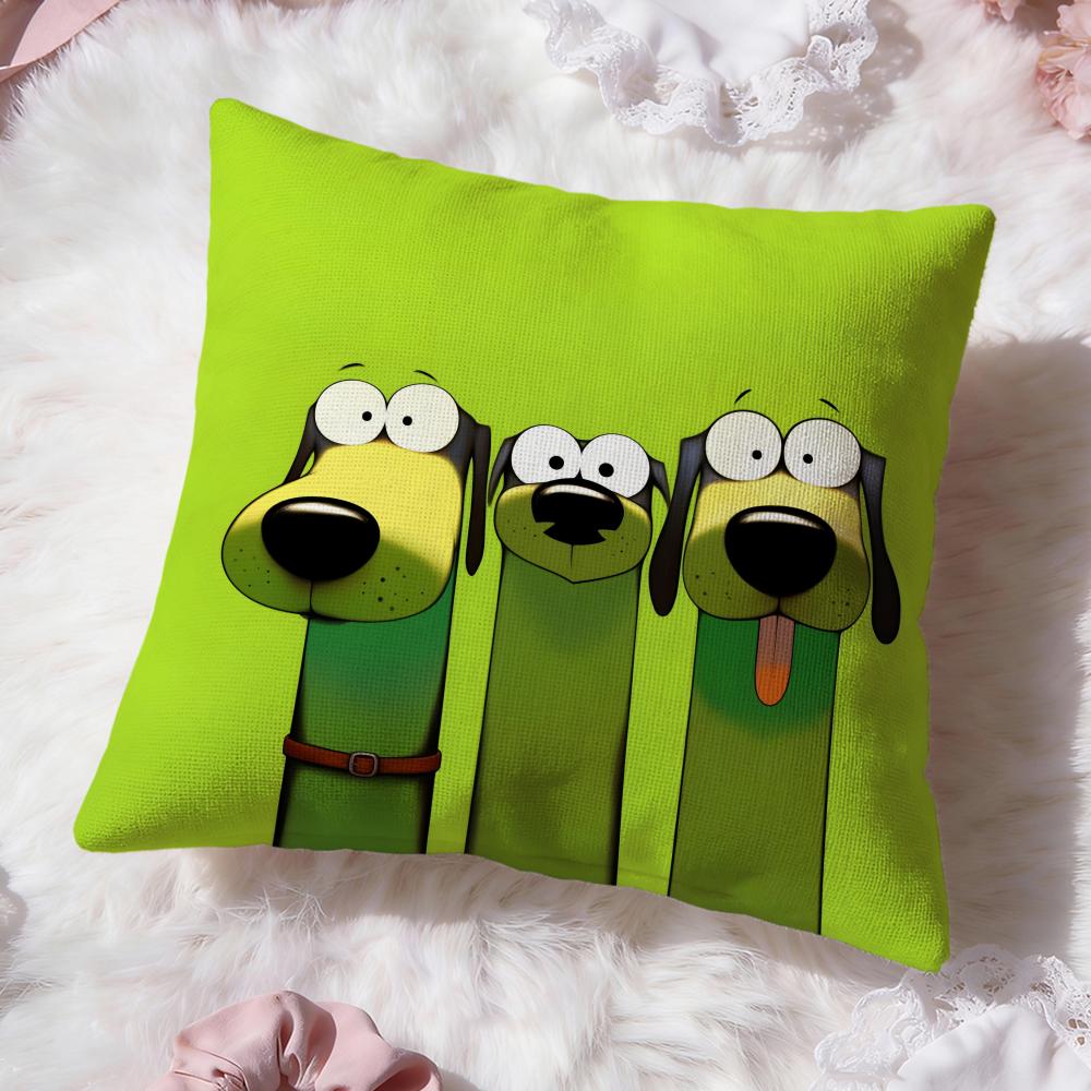 Cartoon Doberman Pinscher Cushion Cover Premium Comfort Reversible Pillow Cove -Two in One Design for Any Room & Car Interior