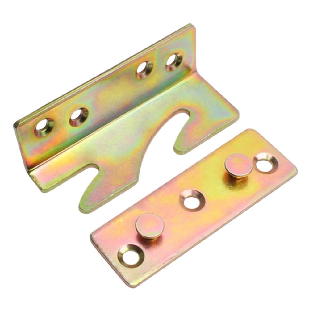Furniture Hinge Bed Frame Bracket Furniture Assembly Galvanized Steel Construction No-slot Installation For Wooden Furniture
