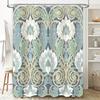 Vintage Floral Shower Curtain Waterproof Fabric Decor for Bathroom Home Decor Blue Green White Flower Shabby Chic Style