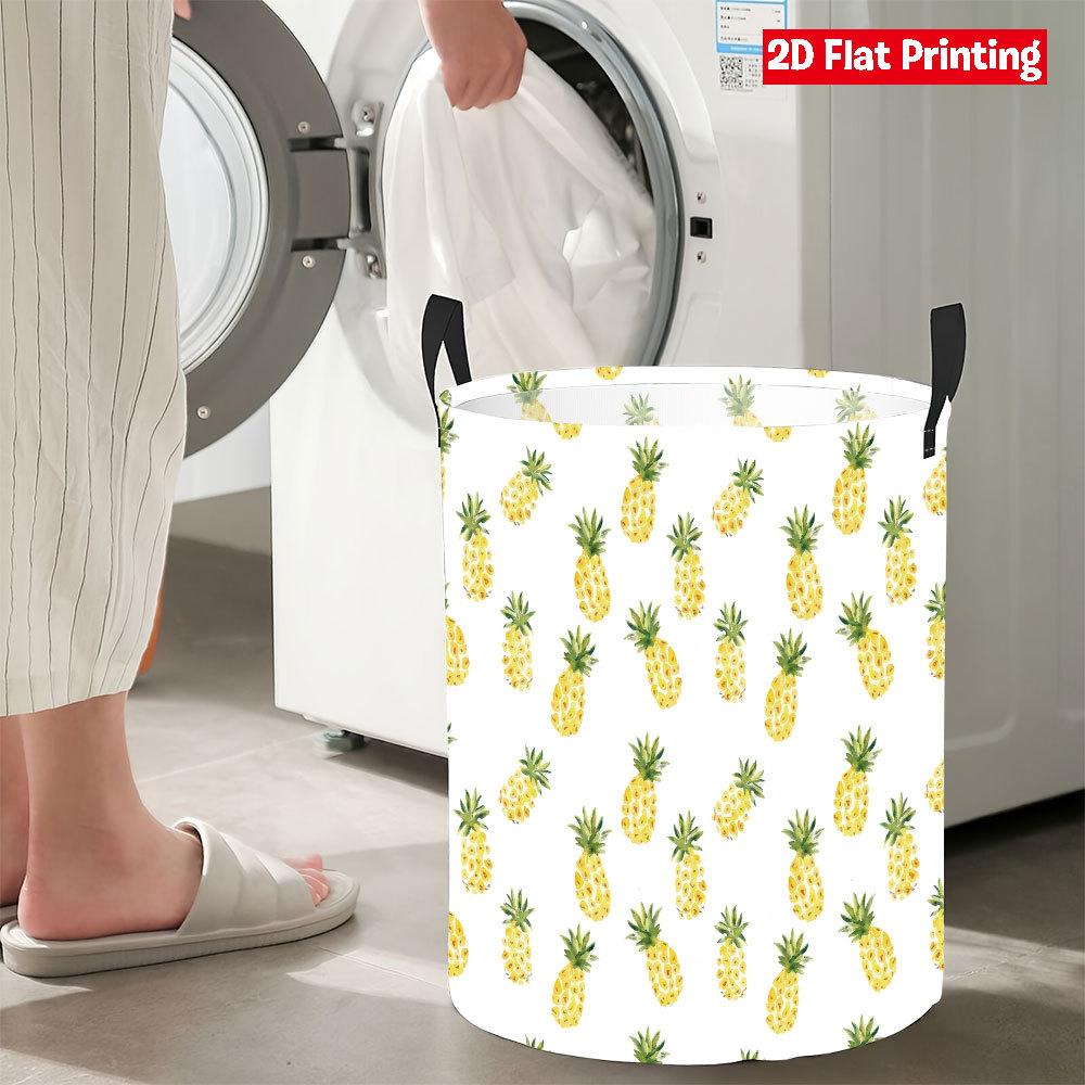 Collapsible Laundry Basket Large Round Waterproof Fabric Hamper Dirty Clothes Storage Bin Toy Organizer with Handles