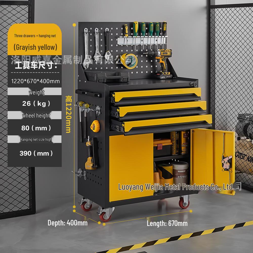 Compact Mobile Tool Cart: Multifunctional Storage Cabinet & Trolley for Workshop