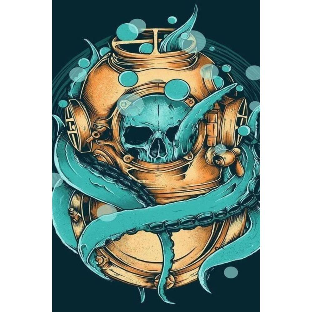 Vintage Tin Sign Diver Submarine Nautical Metal Poster Wall Art Decor For Home Bar Office