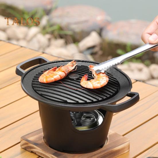 Mini BBQ Alcohol Stove Grill Japanese One Person Cooking Oven Non-Stick Outdoor BBQ Plate for Camping Picnic Multifunctional BBQ Tools