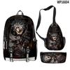 Favored Distinctive Metal Family Anime 3D Design 3pcs/Set Learner Bags Everyday Laptop Everyday Backpack Sling Carry Tote Pencil Pouch