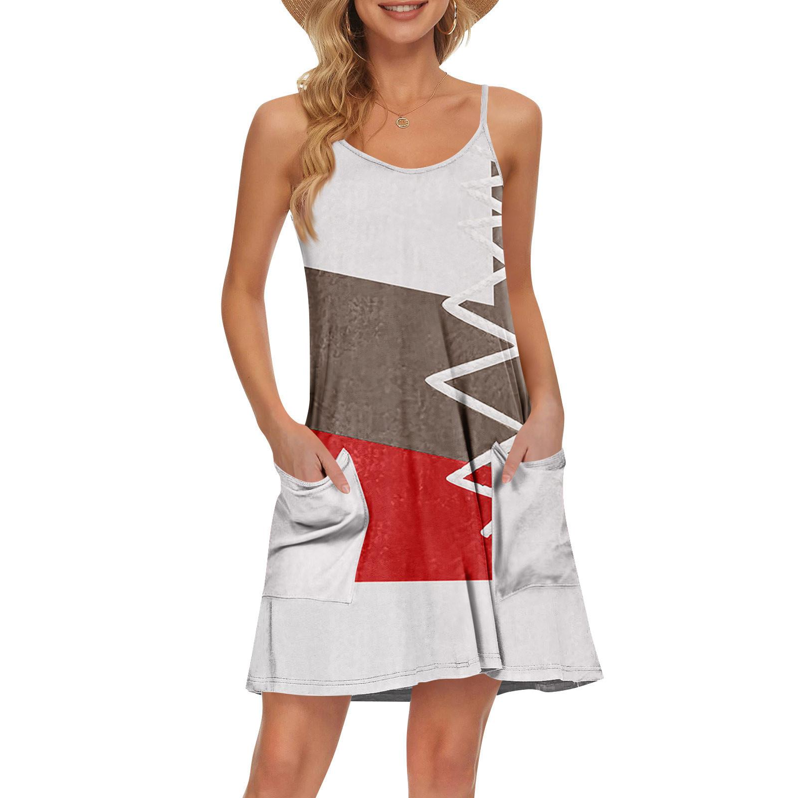 

Женский летний повседневный сарафан на бретелях с карманами, короткие пляжные платья-майки для отпуска XL белый