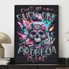 Skull Roses DIY Diamond Art Painting Kit with Shiny Resin Diamonds for Adults Relaxing Craft Wall Decor and Handmade Gift Idea Set Decor