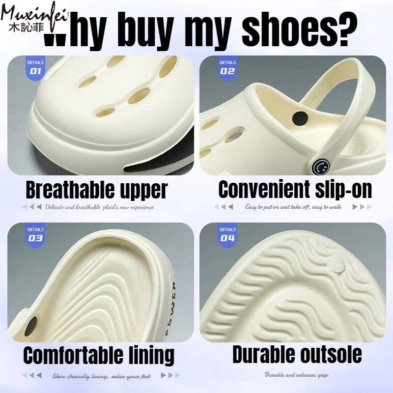 Fashion Men's Summer Shoes Breathable Toe Cap Slippers Thick Soled Comfortable Casual Shoes EVA Men's Sandals Free Shippiing Shoes