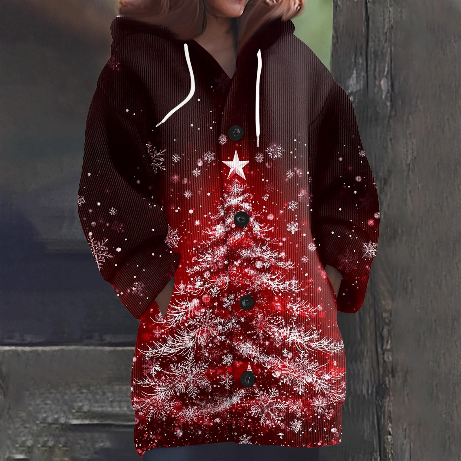 

Женская мода повседневная шерстяная вязка с капюшоном и пуговицами с длинным рукавом XL винный