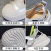 Sandálias de verão novas com sola grossa, bico de bolsa, sapatos de cobertura de leite, ocos, respiráveis, casuais retrô, sapatos de plataforma