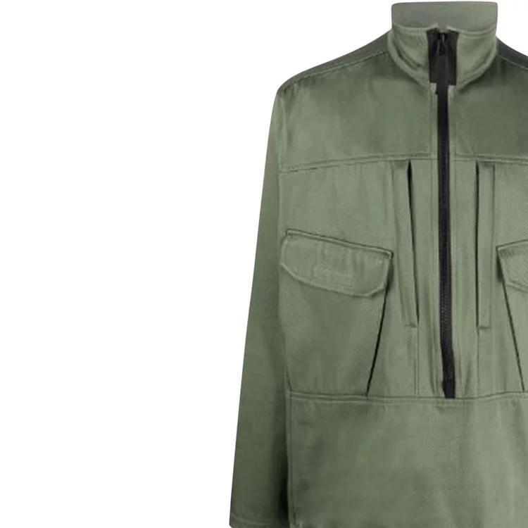 STONE ISLAND Compass Badge Zip-Up Jacket Green Men Outerwear 751510802-V0055