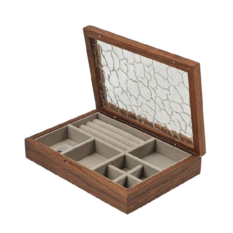 Multifunktionale Stilvolle Schmuckaufbewahrungsbox aus Holz Tragbare Designs mit Schützendem Futter Wohnaccessoire für den Täglichen Gebrauch