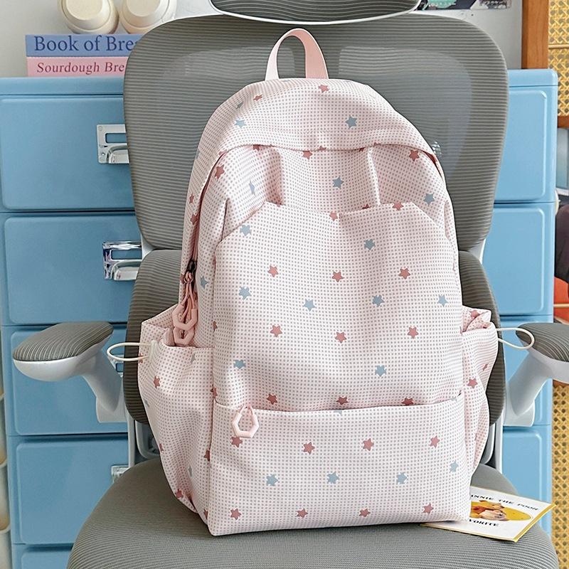Schoolbag New Student Backpack, Gentle Style, Starry Sky Print Double Shoulder Bag, Sweet and Cute Backpack, High-appearance Casual Bag
