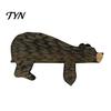 Nursery Door Frame Decoration Wood Brown Bear Topper, Adorable Shape Statue Decor, Nature Inspired Room Decor Animal Shelf Corner Wall Art for