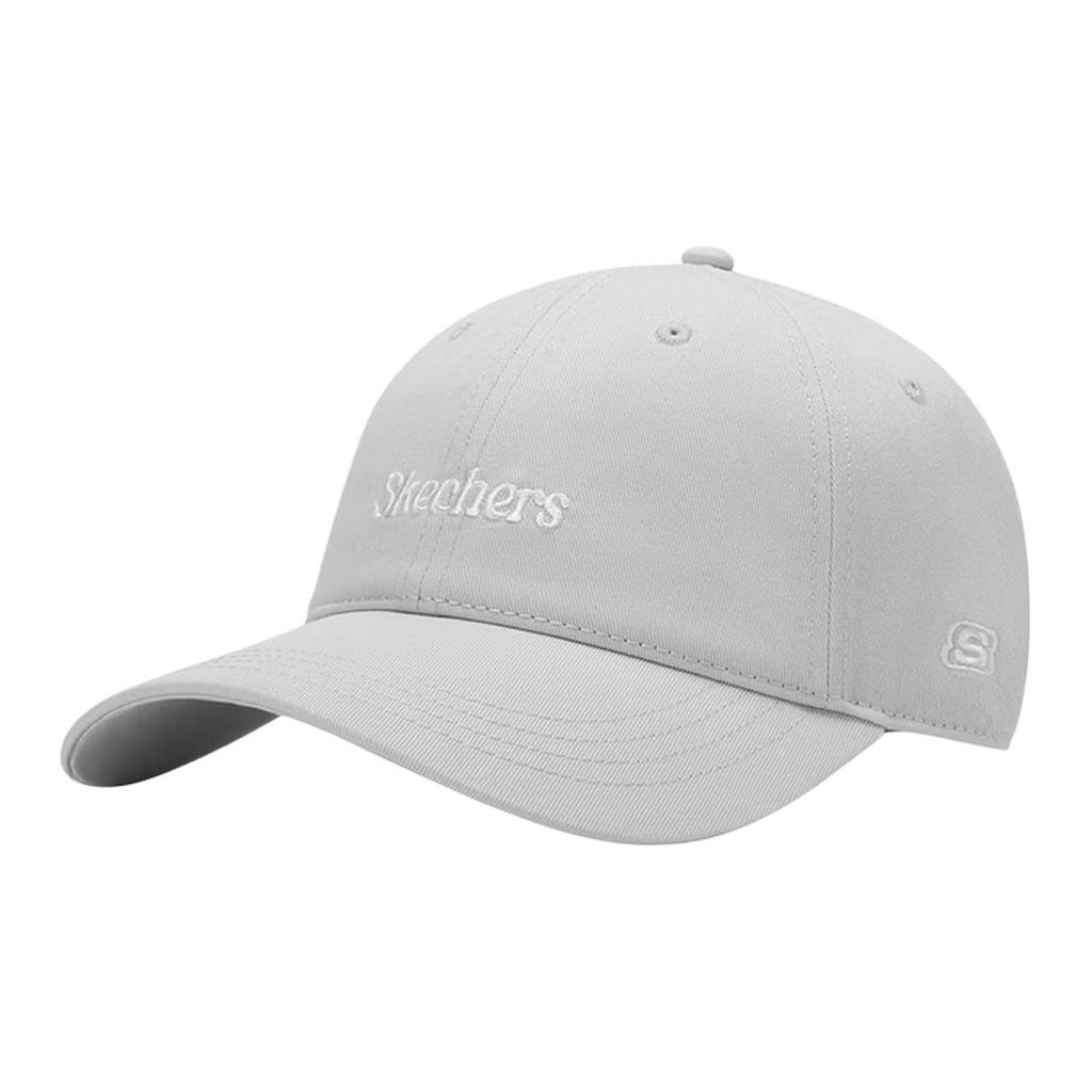 Skechers Basic Sports Series Retro Logo Design Casual Versatile Cotton Baseball Cap Unisex hats Moon-Gray L226U060-00MV