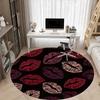 1pc Lips Kisses Office Round Area Rug, Indoor Mat Suitable For Office, Under Office Chairs Bedroom Living Room Home Decor, Room Deco 171