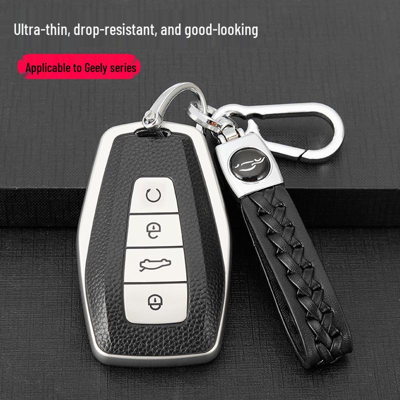 Geely Car Key Case Cover: Compatible with Binyue, GL, Dihao, GS, Binrui, Borui, Yuanjing X6, Jiaji, ICON, and Haoyue Models.