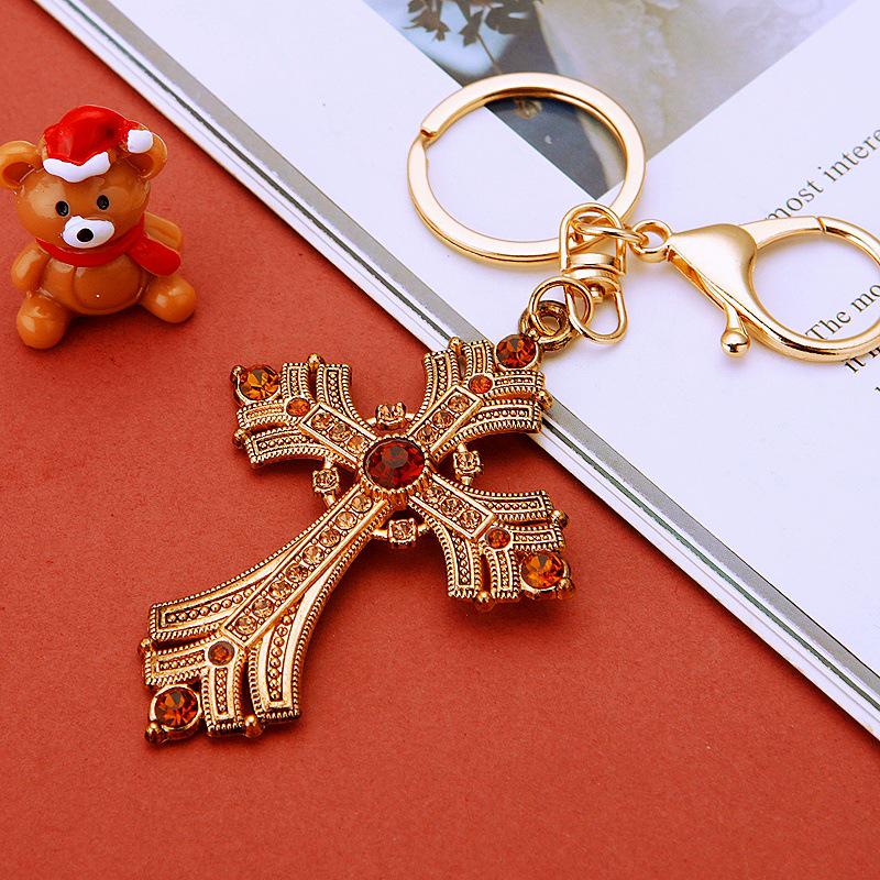Four-Leaf Clover Rhinestone Keychain Pendant - Women's Flower Charm Keyring Gift