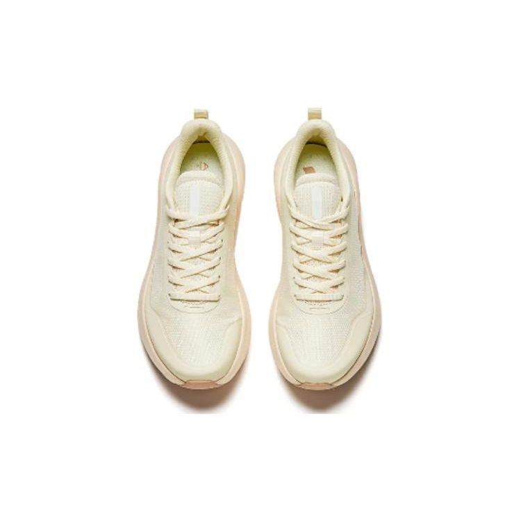 Anta Runde Zehenpartie Stoßdämpfend Abriebfest Niedrig geschnitten Trainingsschuhe Damen Sneaker Hellbeige 122417757-3