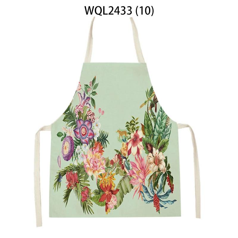 Forest Plants Leaves Pattern Cleaning Kitchen Aprons Men Women Home Cooking Accessories Apron Tree Print Linen Adult Kids Bibs