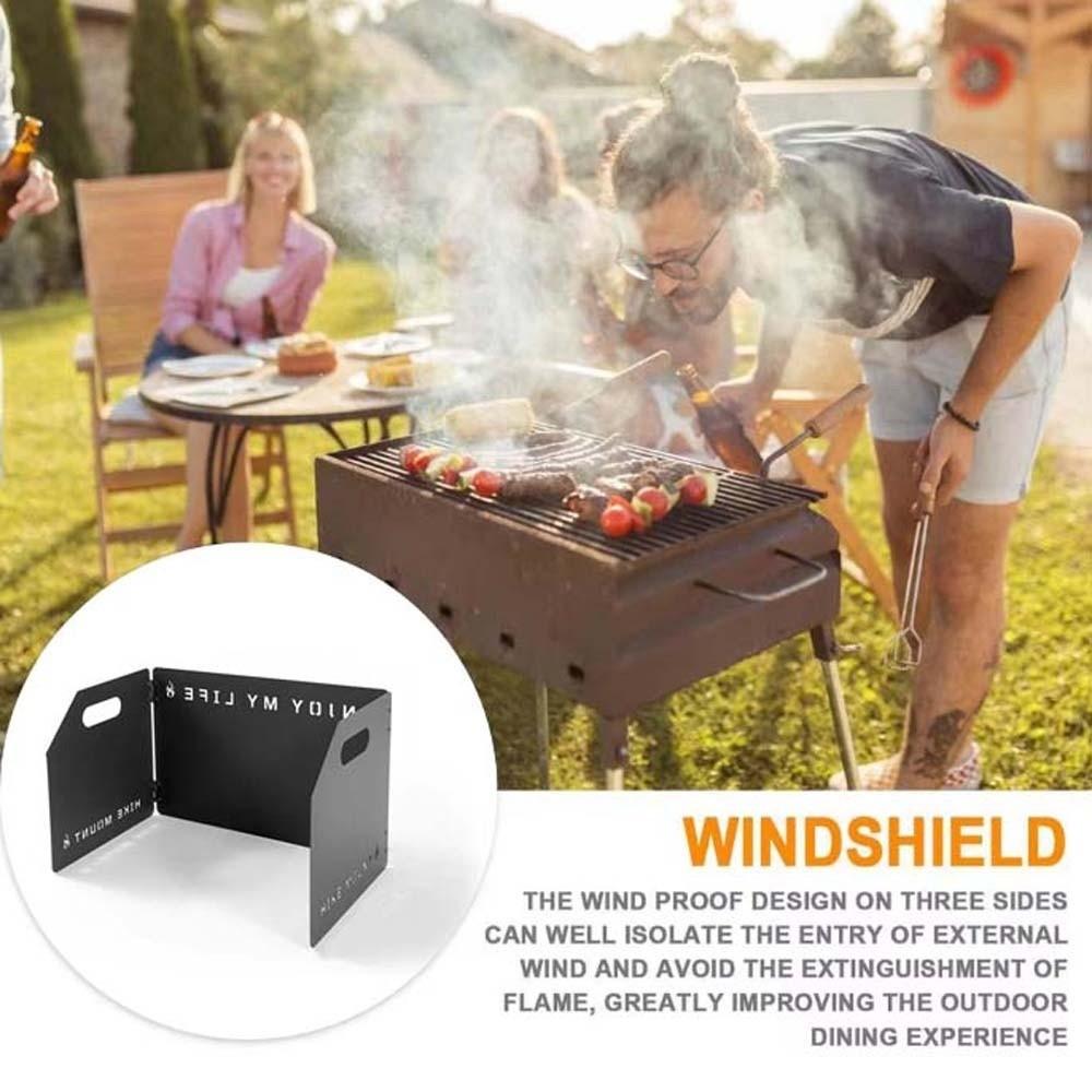 Compact Cookware Windshield Tri-fold Cooker Wind Protection Stove Wind Shield  Household