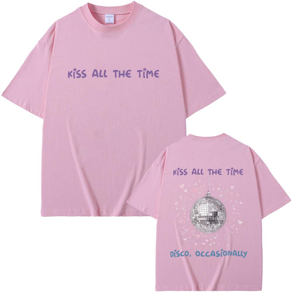 Limited New Album Kiss All The Time Disco Occasionally Graphic Tshirt Unisex Women Hip Hop Fashion Oversized T Shirts Streetwear