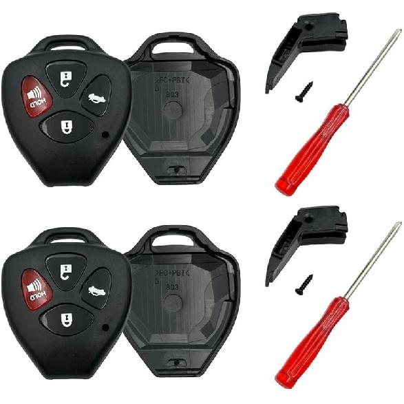 Key Fob Shell Case Replacement for 3 Button Toyota,Key Fob Cover with Screwdriver,Compatible for 2006-2018 Toyota 4Runner Corolla Matrix RAV4 Venza