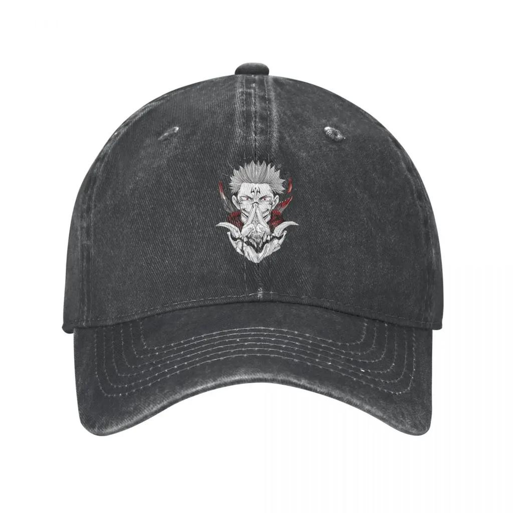 New Jujutsu Kaisen Sukuna Denim Baseball Cap Adjustable Cowboy Hat Bone Women Men Anime Cap Spring Autumn Vintage Casquette
