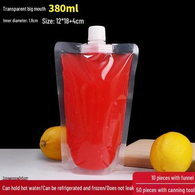 Clear Disposable Beverage Spout Pouches