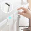 Camellia No-Punch Adhesive Bathroom Towel Bar with Hooks