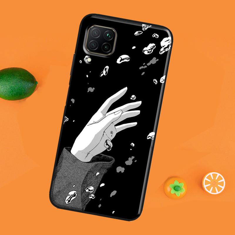 Anime Aesthetic Black Case For Huawei P40 P20 P30 Pro Mate 20 Lite P Smart 2019 Nova 5T Honor 50 Lite 10i 8X 9X
