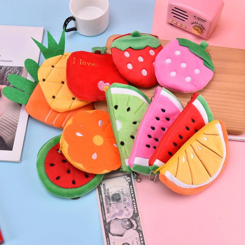 

Woman Cartoon Cute Coin Wallet Money Bags Key Case Pouch Wallet Mini Card Bag Coin Purses Fruits Coin Bag