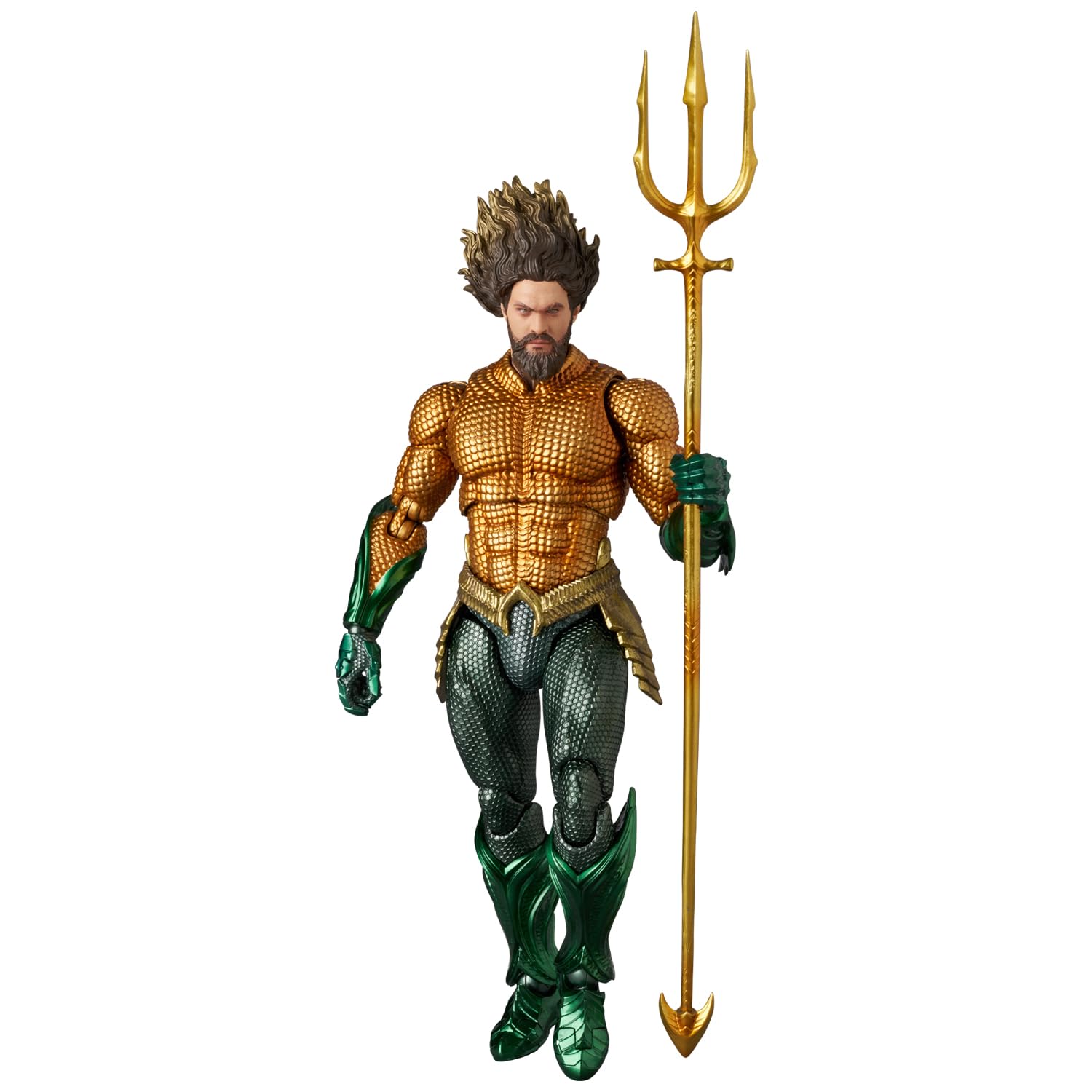 Medicom Toy MAFEX 267 AQUAMAN AND THE LOST KINGDOM AQUAMAN GREEN Approximately 160mm action figure No. (GOLD & SUIT) - tall, non-scale, pre-painted