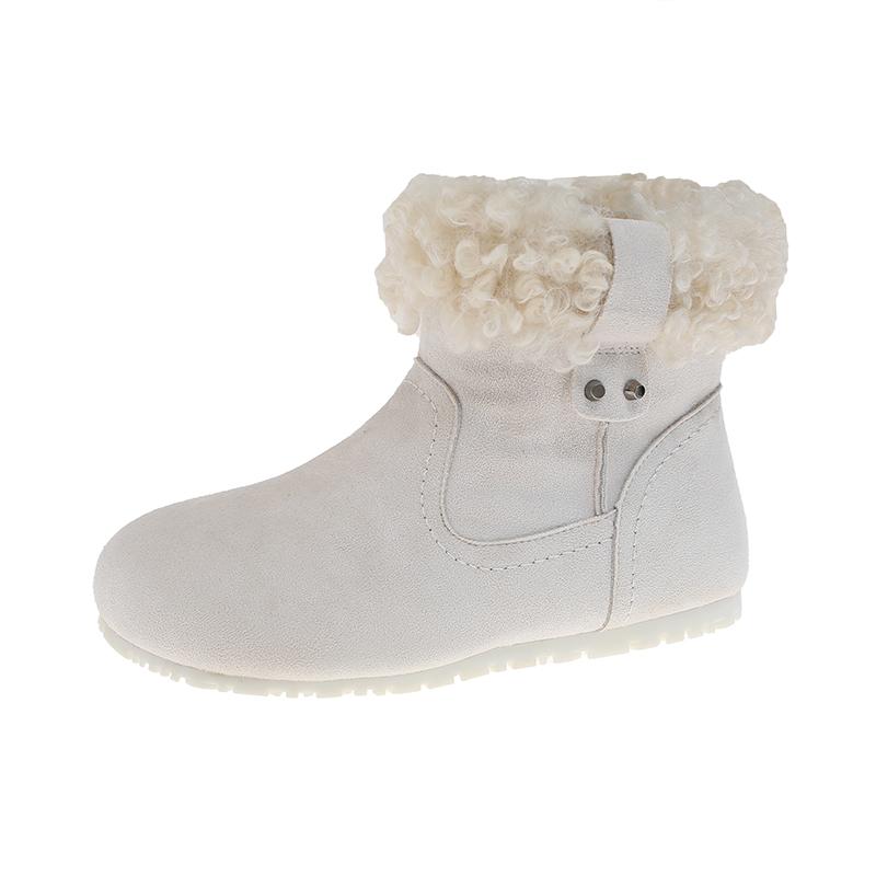 

Ретро Круглый Носок Универсальные Снегоступы Женские Зимние Новые Флис Теплые Нескользящие Пушистые До середины бедра Хлопковые Ботинки 35 бежевый