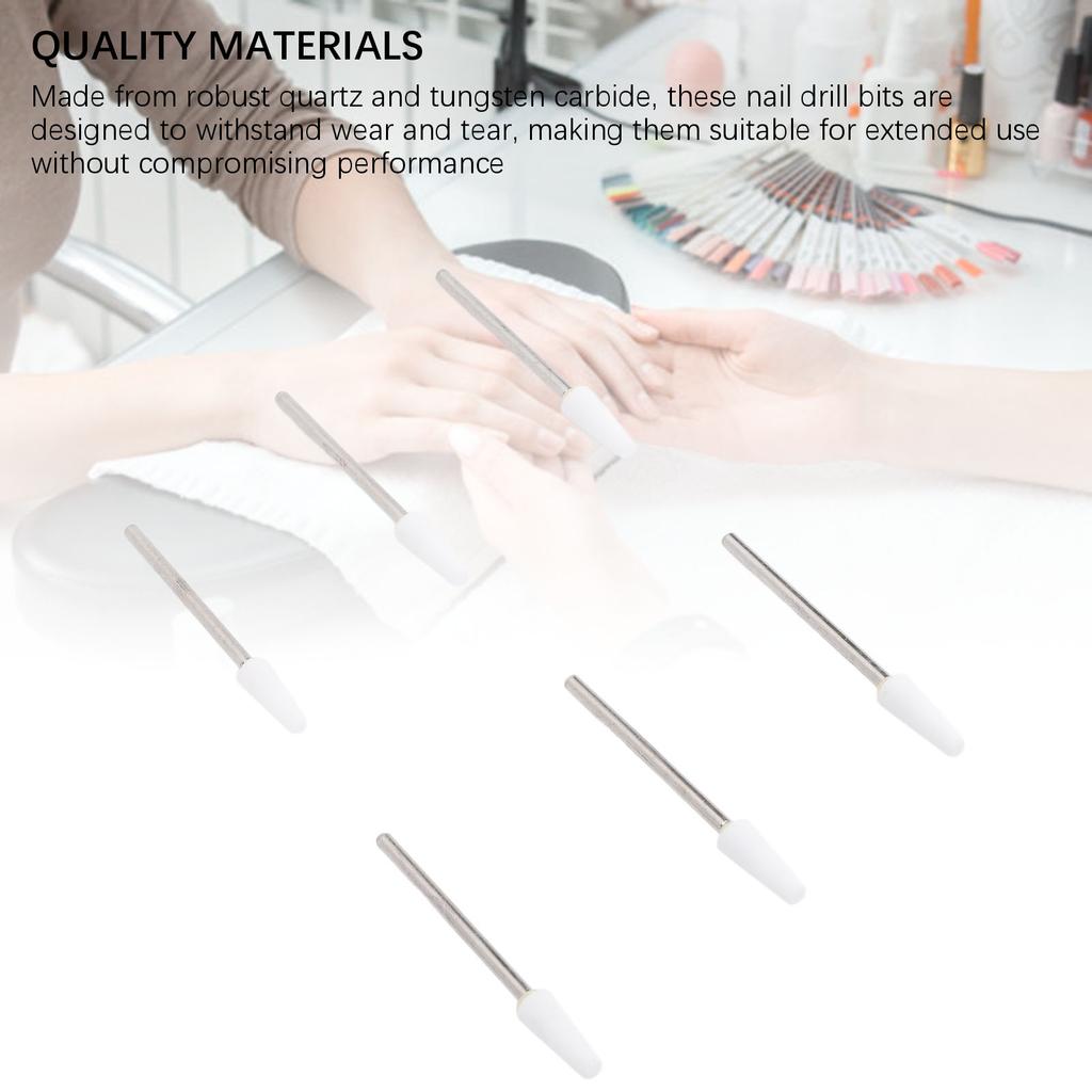 100 Pcs Tapered Barrel Nail Drill Bit Quartz Tungsten Steel Professional Cuticle Clean Drill Bit with Storage Box