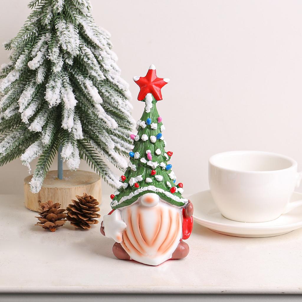 Pryskyřičný trpaslík Vánoční dekorace na stromek, Velká velikost 6,29 palce Dekor trpaslíka Sběratelské figurky Polička Stolní