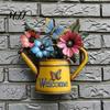 Metal Wall Art Decor Rustic Watering Can Art, Flower Butterfly Welcome Sign, Farmhouse Three Dimensional Ornaments Iron Hanging for Porch Garden Patio