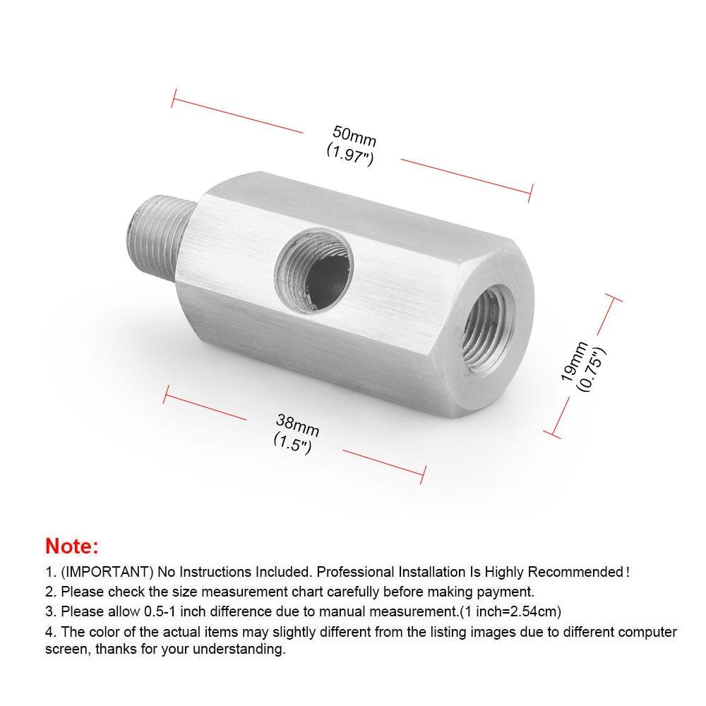 Oil Pressure Sensor Tee Adapter Turbo Supply Feed Line Gauge Female to 1/8 NPT Side Port Stainless Steel Hose T Fittings
