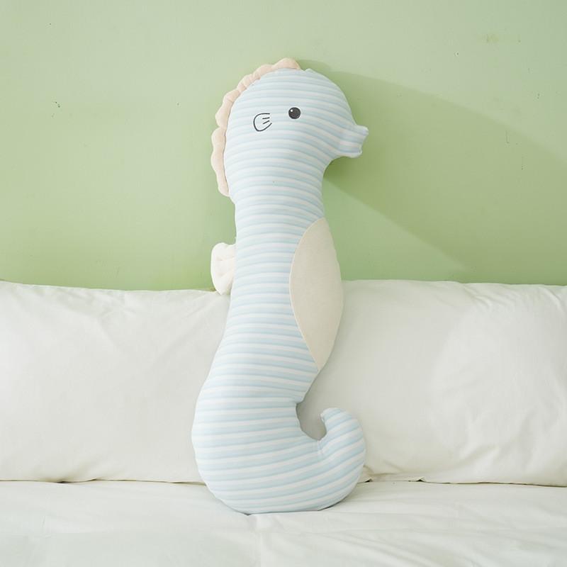 

Seahorse Bed Cushion With Soft Cotton Cover For Childrens Sleep Support 58cm синій