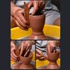 Pottery Foot Shapers Tool Pottery Rib Trimming Tool Wood Clay Texture Ribs Pottery Sculpting Tool for Smoothing Shaping