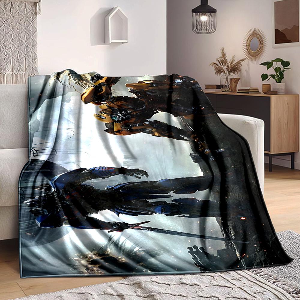 1Pc Transformers Cybertronian Warriors Flannel Fleece Blanket Soft Warm Throw Blanket for Sofa Bed Couch Home Decor Lightweight Travel Nap Blanket Xma